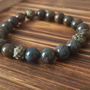 Bronzite & Stormy Blue Pietersite Beaded Stretch Bracelet